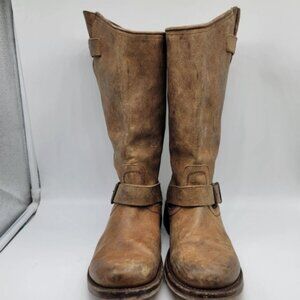 FREEBIRD BY STEVEN CROSBY TAN BIKER MOTO BOOTS Harness Mid Calf